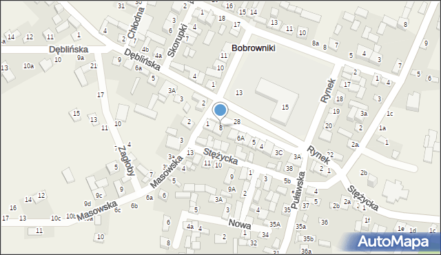 Bobrowniki, Rynek, 8, mapa Bobrowniki