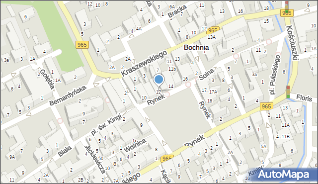 Bochnia, Rynek, 12, mapa Bochni