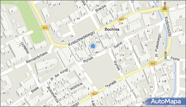 Bochnia, Rynek, 13, mapa Bochni