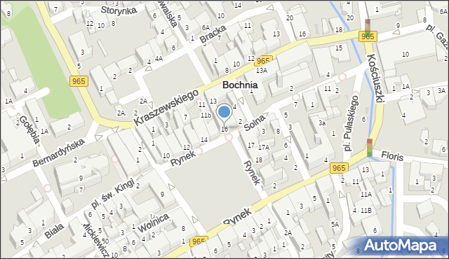Bochnia, Rynek, 16, mapa Bochni
