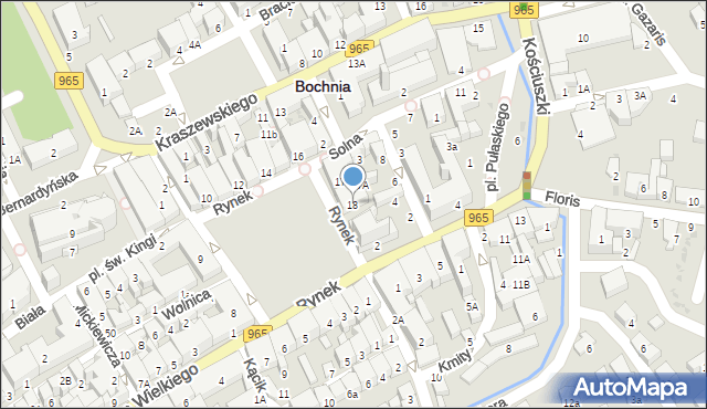 Bochnia, Rynek, 18, mapa Bochni
