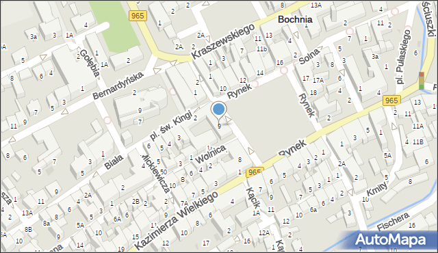 Bochnia, Rynek, 9, mapa Bochni