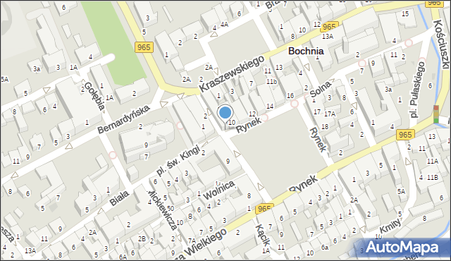 Bochnia, Rynek, 9A, mapa Bochni