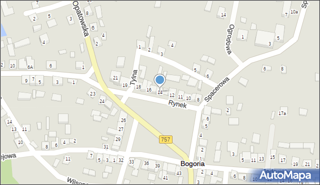 Bogoria, Rynek, 14, mapa Bogoria