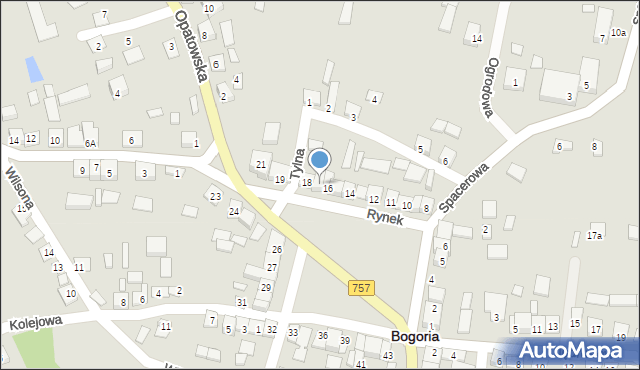 Bogoria, Rynek, 17, mapa Bogoria