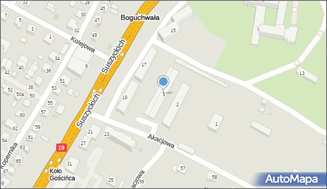 Boguchwała, Rynek, 3, mapa Boguchwała