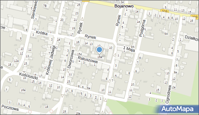 Bojanowo, Rynek, 10a, mapa Bojanowo