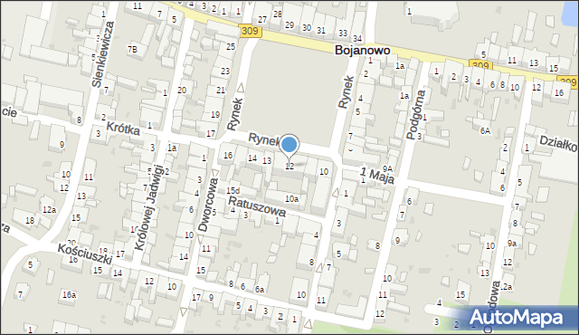 Bojanowo, Rynek, 12, mapa Bojanowo