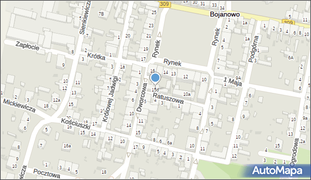 Bojanowo, Rynek, 15d, mapa Bojanowo