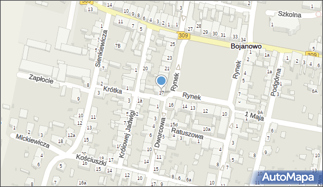 Bojanowo, Rynek, 17, mapa Bojanowo