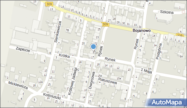 Bojanowo, Rynek, 18, mapa Bojanowo
