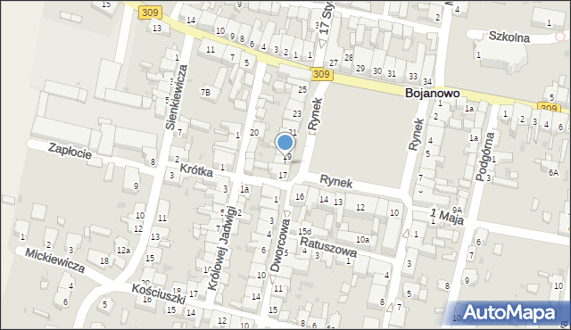 Bojanowo, Rynek, 18, mapa Bojanowo