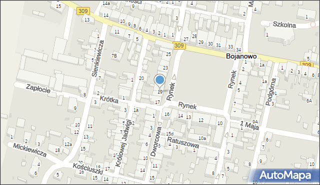 Bojanowo, Rynek, 19, mapa Bojanowo