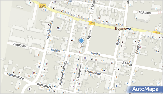 Bojanowo, Rynek, 19, mapa Bojanowo