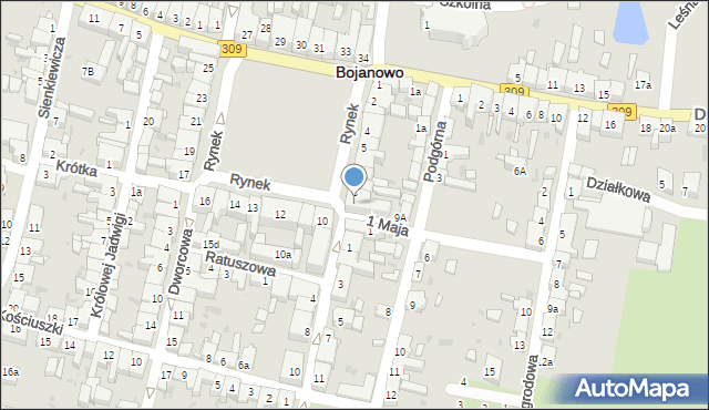 Bojanowo, Rynek, 9, mapa Bojanowo