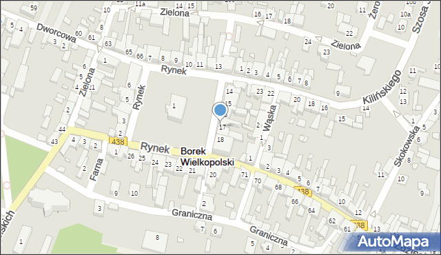 Borek Wielkopolski, Rynek, 17, mapa Borek Wielkopolski