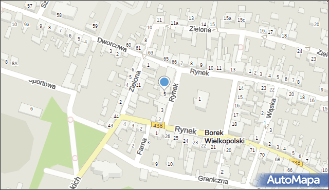 Borek Wielkopolski, Rynek, 5, mapa Borek Wielkopolski