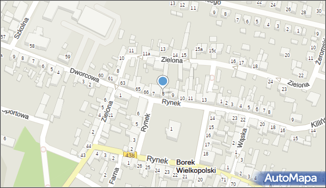 Borek Wielkopolski, Rynek, 8, mapa Borek Wielkopolski