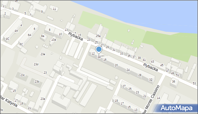 Brzeg, Rybacka, 14, mapa Brzeg