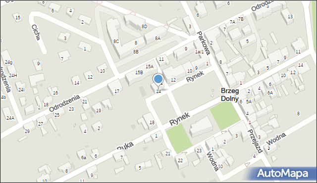 Brzeg Dolny, Rynek, 14, mapa Brzeg Dolny