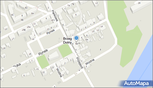 Brzeg Dolny, Rynek, 5A, mapa Brzeg Dolny