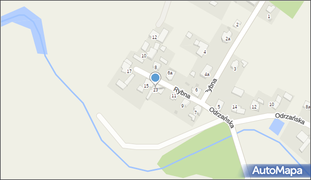 Brzeźce, Rybna, 13, mapa Brzeźce