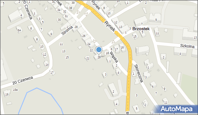 Brzostek, Rynek, 19, mapa Brzostek