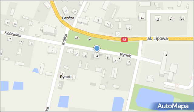 Brzóza, Rynek, 4, mapa Brzóza