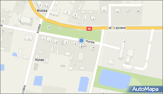 Brzóza, Rynek, 6, mapa Brzóza