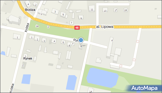 Brzóza, Rynek, 8, mapa Brzóza