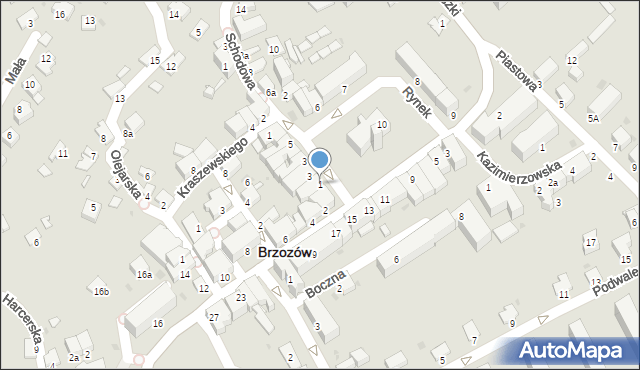 Brzozów, Rynek, 1, mapa Brzozów
