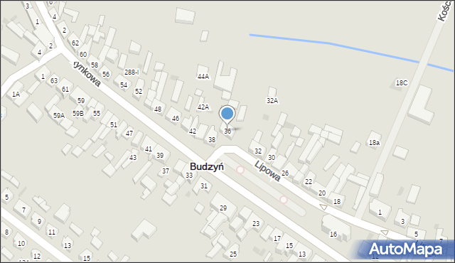 Budzyń, Rynkowa, 36, mapa Budzyń