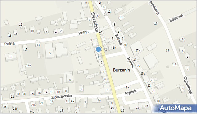 Burzenin, Rynek, 1, mapa Burzenin