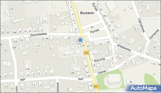 Burzenin, Rynek, 11, mapa Burzenin