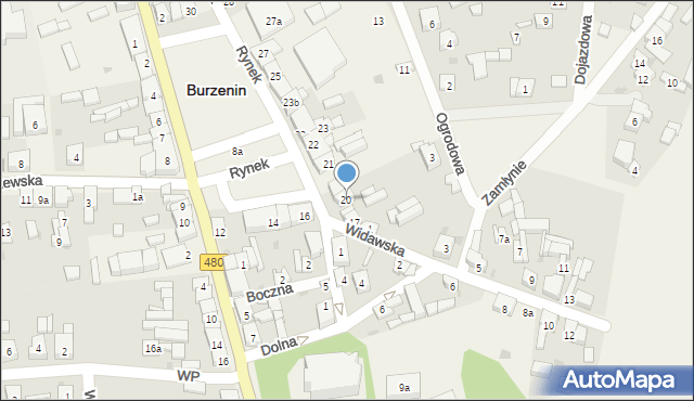 Burzenin, Rynek, 20, mapa Burzenin