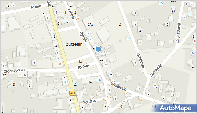 Burzenin, Rynek, 23a, mapa Burzenin