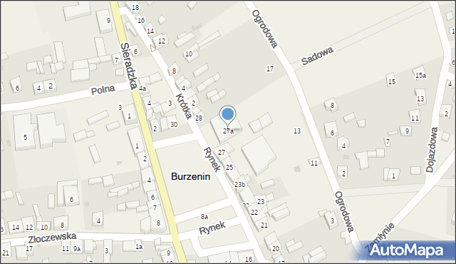 Burzenin, Rynek, 27a, mapa Burzenin