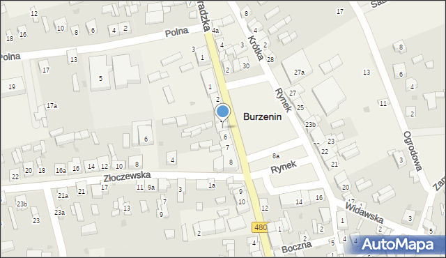 Burzenin, Rynek, 5, mapa Burzenin