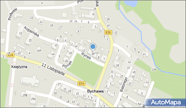 Bychawa, Rynek, 10, mapa Bychawa
