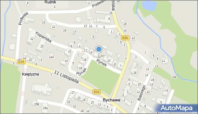 Bychawa, Rynek, 12, mapa Bychawa