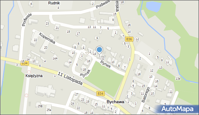 Bychawa, Rynek, 13, mapa Bychawa