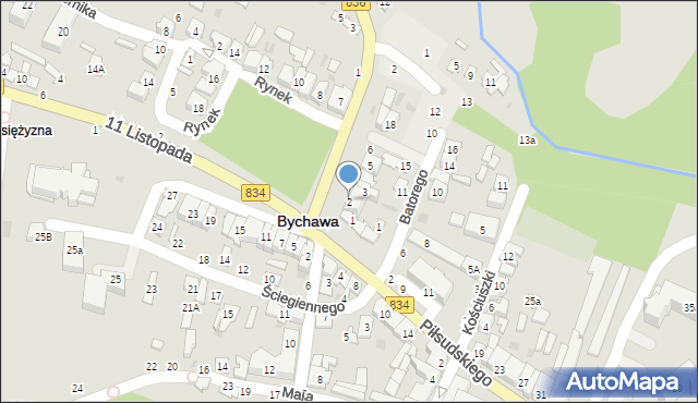 Bychawa, Rynek, 2, mapa Bychawa