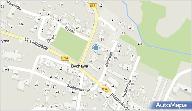 Bychawa, Rynek, 4, mapa Bychawa