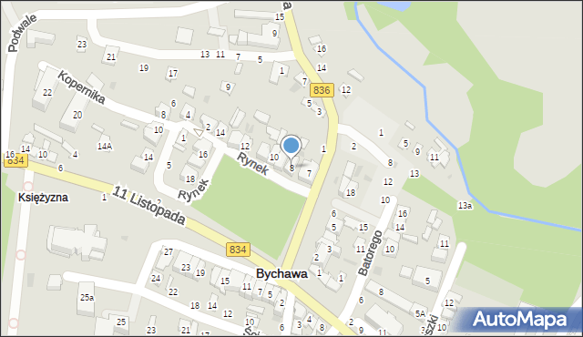 Bychawa, Rynek, 8, mapa Bychawa