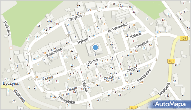 Byczyna, Rynek, 1, mapa Byczyna