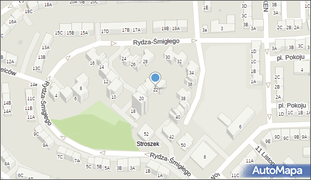 Bytom, Rydza-Śmigłego Edwarda, marsz., 22, mapa Bytomia