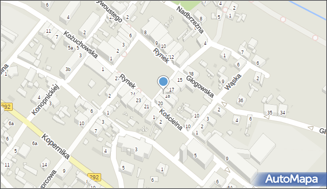 Bytom Odrzański, Rynek, 18/19, mapa Bytom Odrzański