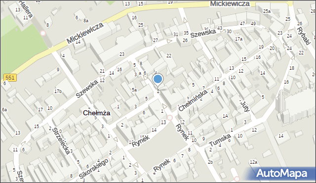 Chełmża, Rynek Garncarski, 2, mapa Chełmża