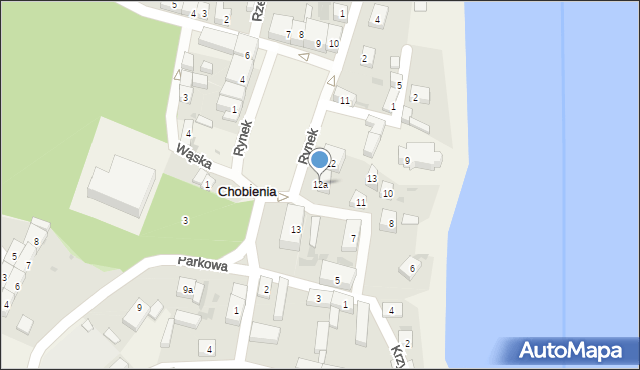 Chobienia, Rynek, 12a, mapa Chobienia