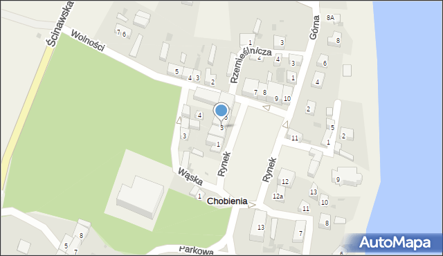 Chobienia, Rynek, 3, mapa Chobienia